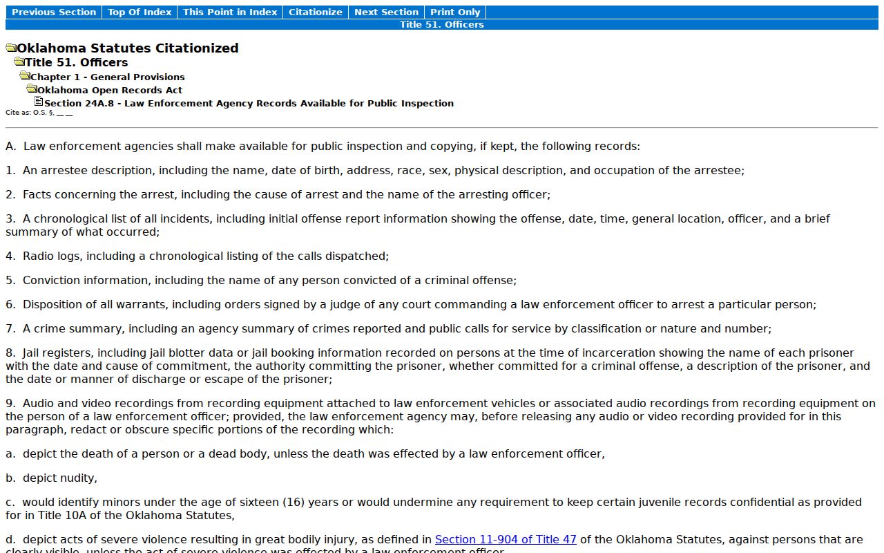 Woods County arrest warrant lookup Oklahoma Open Records law