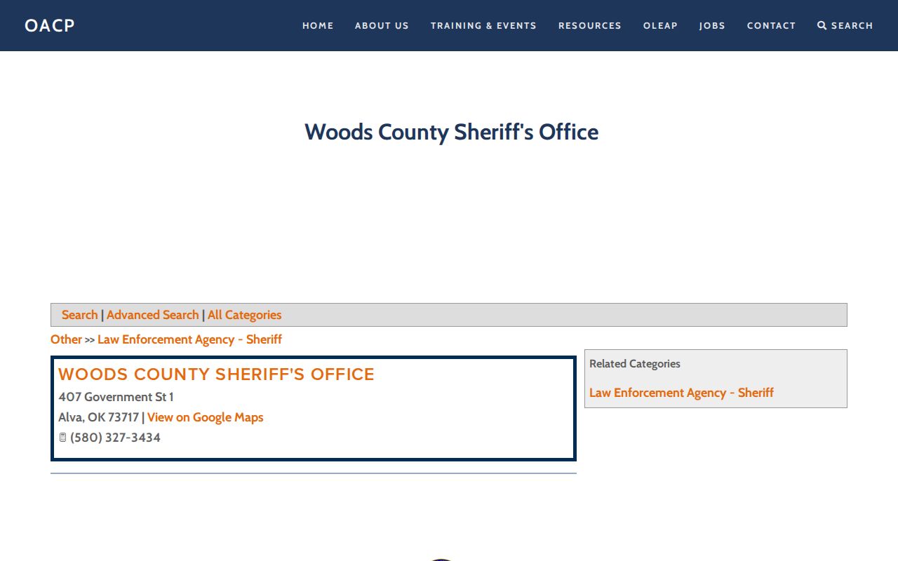 Woods County active warrant search sheriff directory contact